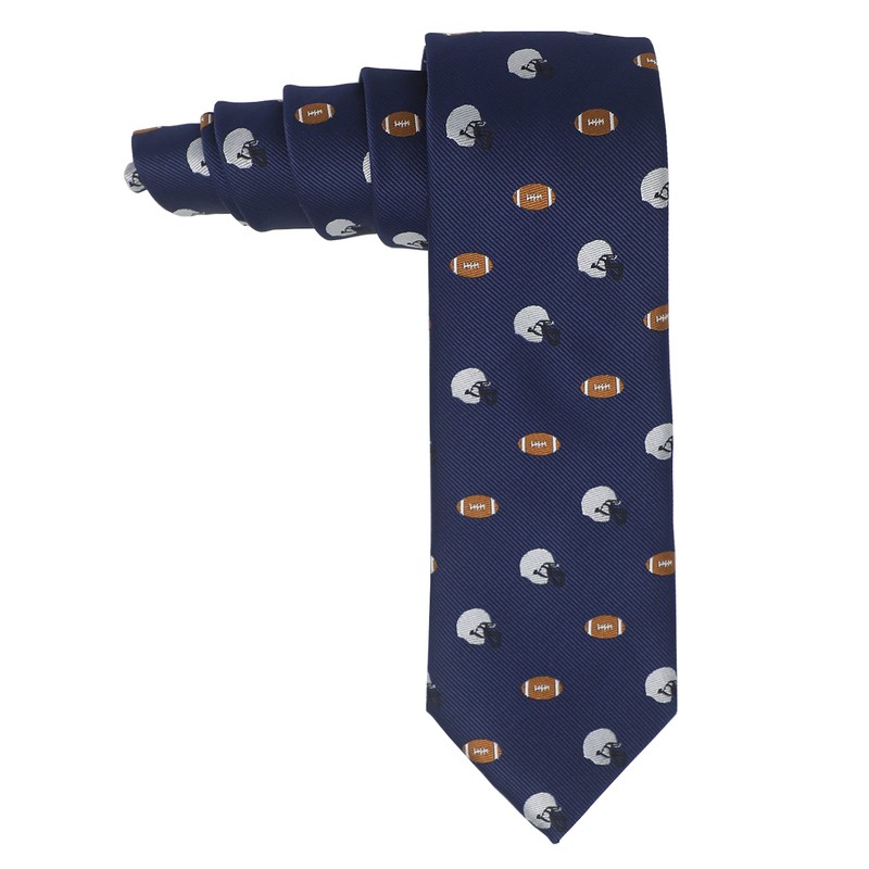 MENDEPOT - Corbata de fútbol, color plateado y café