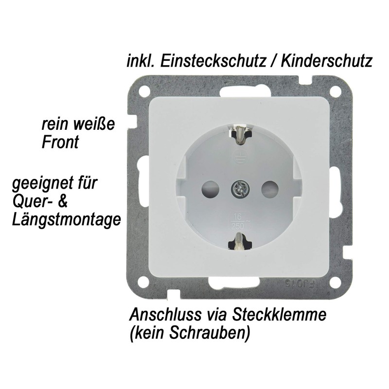 Delphi Flush-Mounted Socket with Touch Protection 250 V / 16