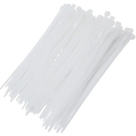 100Pcs Cable Zip Ties 120 x 2.5mm / 5 x 0.1 Inch Self-Locking Nylon Tie,18LBS Tensile Strength,Wraps Cord Management,Plastic Bulk Wire Tie for Home,Office,Garden,White/Clear 12 x 0.25cm