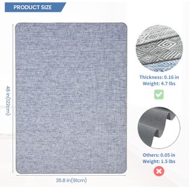 RccugmatS Chair Mat for Hardwood & Tile Floor, 36" x 48" Heavy Duty Office Chair Mat for Rolling Chairs, Anti Slip, Non-Curve, Floor Protector for Home Office, Blue White