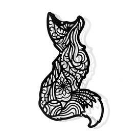 NBEADS Fox Metal Wall Art Decor, Black Wall Hanging Decor Silhouette Wall Art for Home Bedroom Living Room Garden Hotel Office Wall Christmas Festival Decoration Gift, 16.7x30cm