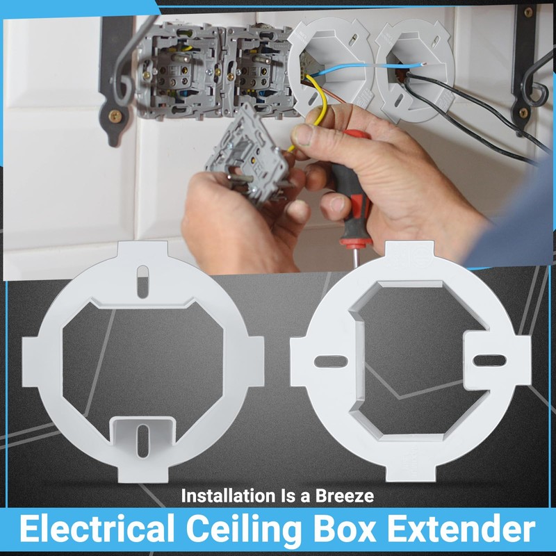 Copkim 2 Pcs Round Electrical Box Extender 4.35 x 1.5