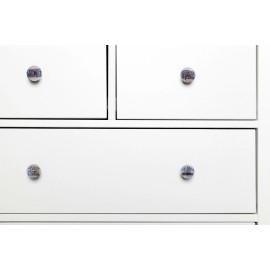 Twisted R Design Set of 8 Gray and Gold Abstract Bathroom Print Wood Cabinet Knobs