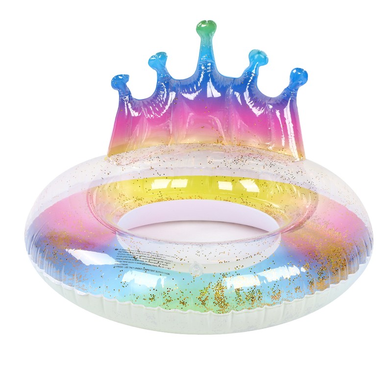 Inflatable Circle Thickened Large Queen Crown Sequins Swimming Ring Lifebuoys