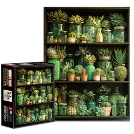 Three Layer Succulent Rack 1000 Pieces Jigsaw Puzzles for Adults Challenging Puzzle Perfect for Game Nights,Impossible Hard Difficult Challenging Family Activity,Colorful House Decor