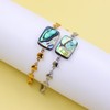 Oneress Shell Jewelry Adjustable Chain Stainless Steel Abalone Layered Bracelet