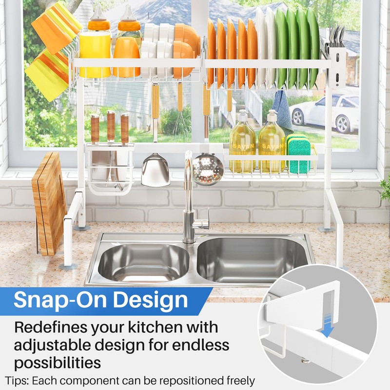 Over The Sink Dish Drying Rack - Adjustable Dish Rack