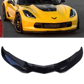 MUCO New 2Pcs Front Bumper Lip Compatible with Corvette C7 Z06 Stage 3 2014 2015 2016 2017 2018 2019 Gloss Black Front Lip Spoiler Replaces OEM #22922352 ABS Plastic