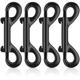 ERKOON 3.5 inch Double Ended Bolt Snaps Hooks 110lbs Load Capacity Zinc Alloy Double Sided Clips Heavy Duty Trigger Snap for Dogs Leashes/Water Bucket/Horse Feed/Hammocks (4 Pack)