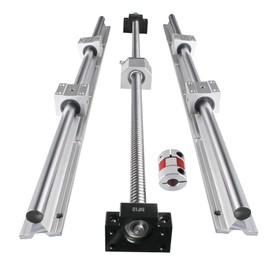 CNCMANS SBR16 800mm Linear Rail with SBR16UU Bearing Blocks + SFU1605 750mm BallScrew with BK12/BF12, DSG16H Nut Housing, 6.35mmx10mm Coupler, and 8mmx10mm Coupler