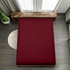Utopia Bedding Fitted Sheet Single, Burgundy - Deep Pocket 14