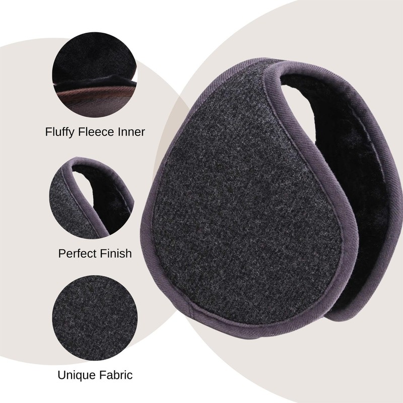 Basic Sense Winter Earmuffs, Camouflage and Ribbed Pattern Extra Wide