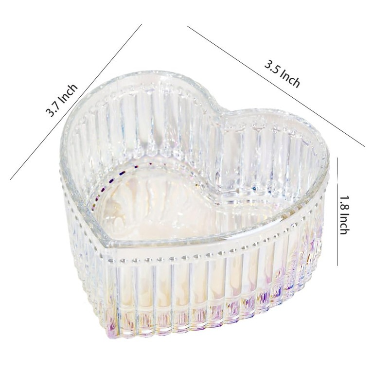 WAIT FLY Glass Heart-shaped Candy and Dessert Bowl - Fruit