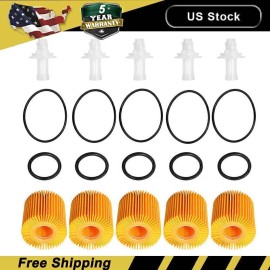 Geartronics 5pcs Oil Filters 04152-31090 YZZA1 Fits Toyota Avalon Camry Sienna Lexus Scion