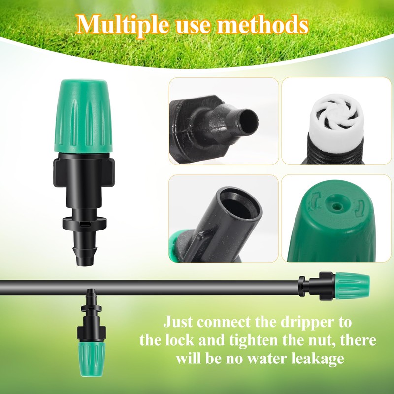 50Pcs Micro Misting Spray Emitters, Adjustable Flow Atomizing Irrigation Dripper,