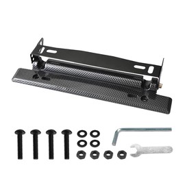 UHANBUT Carbon Fiber Car License Plate Frame, Stainless Steel Auto Front Rear License Plate Holder with Screws & Nuts, Adjustable Universal Car Tag Mount Bracket Accessories