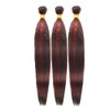 Peenoll Burgundy Straight Human Hair Bundles 8 10 12 inch