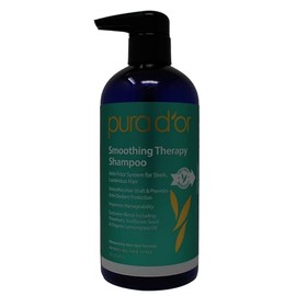 PURA D'OR Smoothing Therapy Shampoo (16oz) Anti-Frizz Straightening Shampoo for Dull, Dry, Brittle Hair (Packaging may vay)