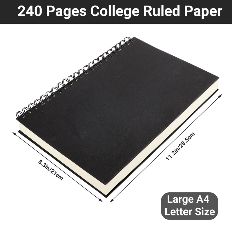 Yarotm Spiral A4 Notebook - 1 Piece Spiral Bound Lined