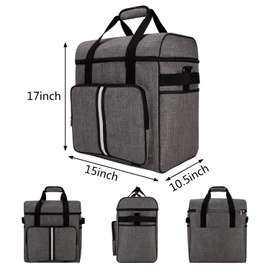 BAGLHER Heavy Duty Kitchen Mixer Cover for 6-8 Quart Stand Mixers, 2-in-1 Shoulder & Hand Carrying Case with Accessory Pockets (15”x10.5”x17”, Grey)