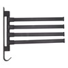 Black Swivel Towel Bar Punch Free Bathroom Towel Rack Wall