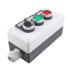 Nxtop Red Green Momentary Push Button Switch 440V 10A 1NC 1NO,3 Positions 2NO Latching Rotary Select Selector Switch Station Box