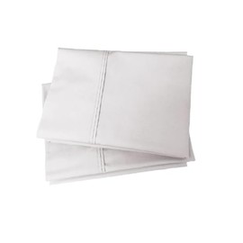 Royal Tradition Cool and Crisp Percale Cotton 2pc Pillowcase Set (Standard Size, White) Made in USA Breathable Classic Pillow Cases