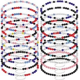 Landical 20 Pcs Bling Baseball Necklace Ice Beaded Baseball Necklace for Men Women Baseballer Inspired Beaded Rhinestone Discoball Necklaces Unisex Cool Gifts for Baseball Players Lovers Team Lovers