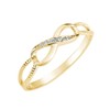 CloseoutWarehouse Cubic Zirconia Designer Aura Infinity Ring Yellow Gold-Tone Plated