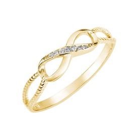 CloseoutWarehouse Cubic Zirconia Designer Aura Infinity Ring Yellow Gold-Tone Plated Sterling Silver Size 13