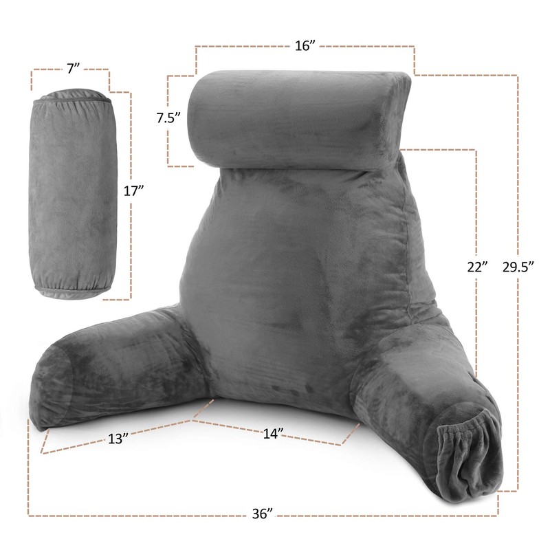 Nestl Reading Pillow with Portable Laptop Lap Desk - Shredded