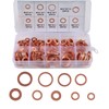 AEDIKO 200pcs Copper Washer Assortment Set Copper Metric Sealing Washers