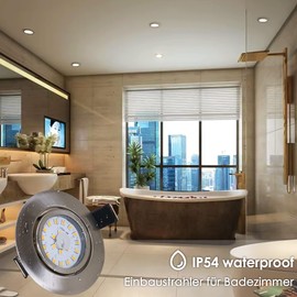 LED Einbaustrahler 3 stufen Dimmbar ultra Flach,3000K Warmweiß Spots,230V 6W 600LM Einbauleuchten,Einbauspots mit 30° Schwenkbar,Deckenspot IP54,Deckenstrahler für Wohnzimmer,Badezimmer,Küche 6er Set