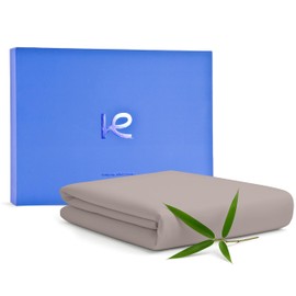 Kickoff Viscose Bamboo Flat Sheet Only, Twin Size, 100% Organic Cool Bed Twin Flat Sheets Only, Extra Wide Top Sheets, Viscose Bamboo Sheet Cooling for Hot Sleepers (T, Grey Mist)