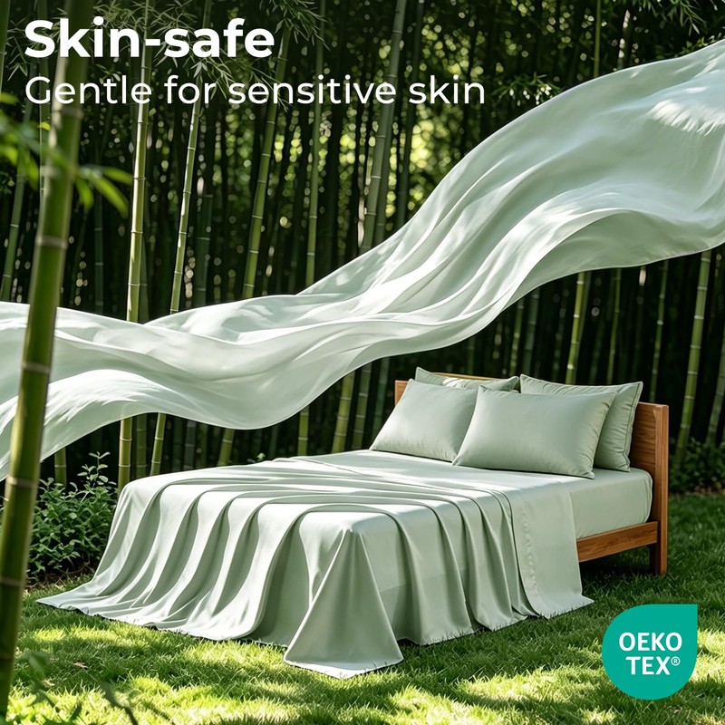 Bedlifes Queen Size 4-Piece Blend Rayon Derived from Bamboo Sheets
