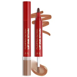 HOSAILY Lip Combo - Dual Ended 2 in 1 Nude Lip Stain Liner & Lip Gloss Kit, Waterproof Long Lasting Liquid Lipstick and Juicy Mirror Lip Glaze Smooth Plumping Nourishing Lip Marker Makeup 06