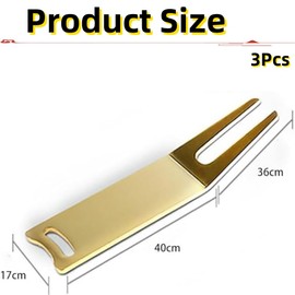 Fabselection 3Pcs Metal Bending Golf Divot Repair Tool Portable Golf Green Divot Fork Metal Golf Divot Tools Curved Spit Golf Green Accessories for Men Women Golf Lovers Fairway Repairing