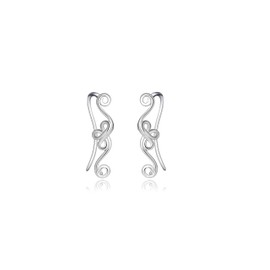Celtic Knot Earrings Ear Climber Earrings for Women 925 Sterling Silver Ear Crawler Cuff Earrings Crawler Earrings for Women