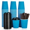 DAILYPACK 12 oz Coffee Cups with Lids and Straws, 100
