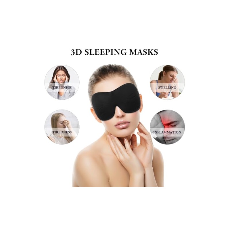 PACKOVE Máscara De Ojos Para Dormir 3D Antifaz Bloqueo Total