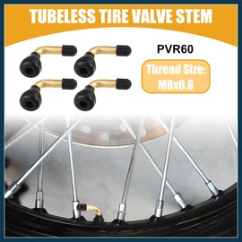 TUCKBOLD 4 Pcs Universal PVR60 Tubeless Tire Valve - Motorcycles - Gold Tone Item Replacement Automotive Parts