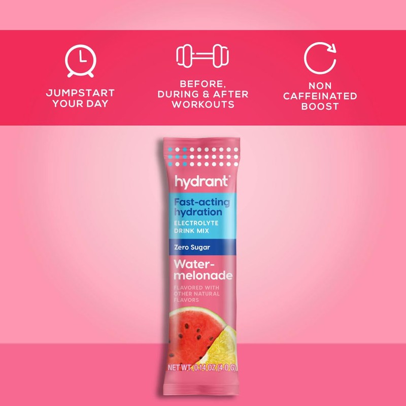 Hydrant Hydrate No Added Sugar, Individual Hydration Electrolyte Powder Stick