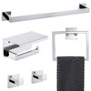 Bathroom Towel Bar Set Toilet Paper Holder with Shelf, Polished