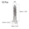 sourcing map Hex Lag Screws, M8 x 35mm 304 Stainless