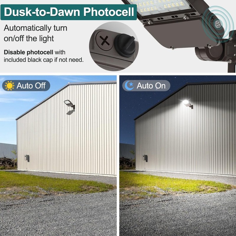 kadision LED Parking Lot Light with Dusk-to-Dawn Photocell, 150W/100W/75W Adjustable