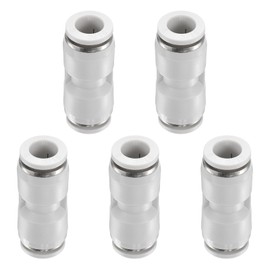 sourcing map 5pcs Push to Connect Fittings 5/16" OD x 5/16" OD Straight Pneumatic Connector Zinc Alloy Quick Connect Union Two-Way Fittings for Semi Truck Trailers Air Brake System, White