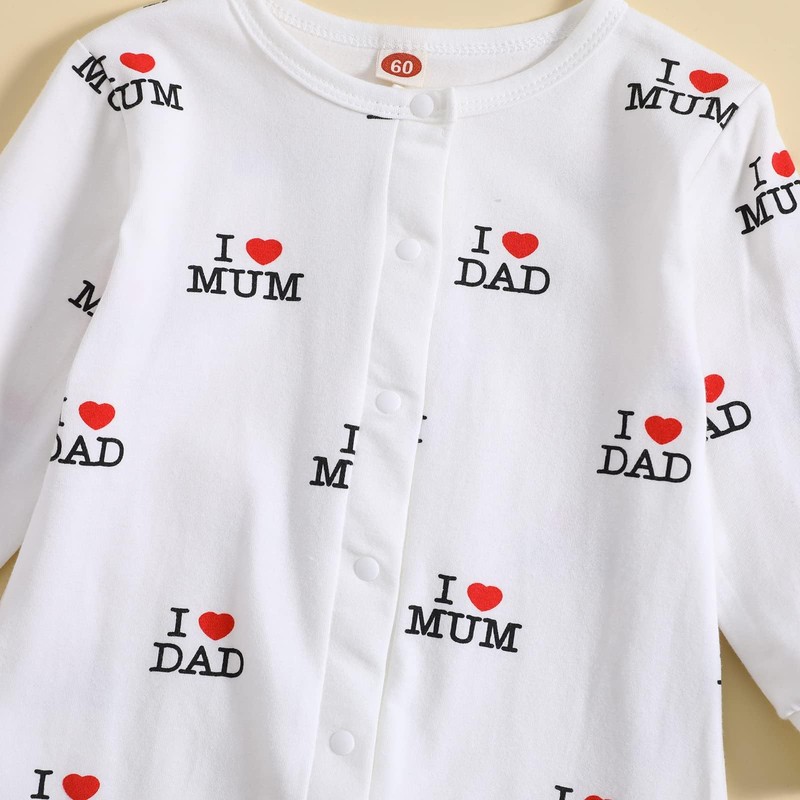 Aoswep - "I Love DAD Mum Lovely Solid Letters Printed