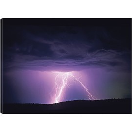 Fine Art Canvas Lightning Canvas Wall Decor by Artist Dennis Frates for Living Room, Bedroom, Bathroom, Kitchen, Office, Bar, Dining & Guest Room - Ready to Hang - 32 in x 24 in