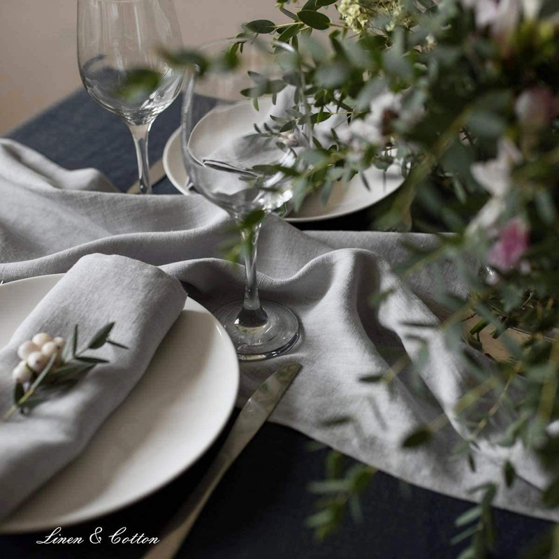 Linen & Cotton Table Runner Cloth Hygge in 100% Linen,