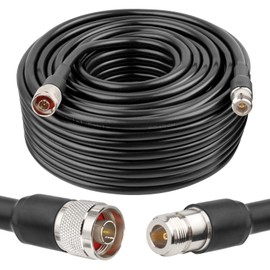 XRDS -RF KMR400 N Male to N Female Cable 100FT, 50 ohm KMR400 Low Loss Type N Female to Type N Male Extension Cable for WiFi/Ham Radio Antenna, Signal Booster, Router, Amplifier